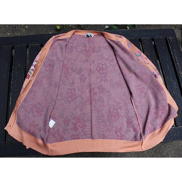 Mary Katrantzou - Button Front Floral Cardigan in a Silk Cashmere Blend, Med - Picture 10 of 12